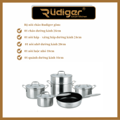 BỘ NỒI RUDIGER 6 MÓN NẮP KÍNH